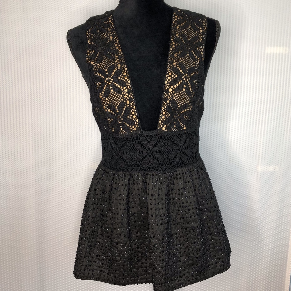 Ingwa; Melero Beaded Silk Lace Top